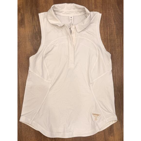 Lululemon Quick-Drying Sleeveless Golf Tour Championship Polo Shirt White 6 - Picture 3 of 9